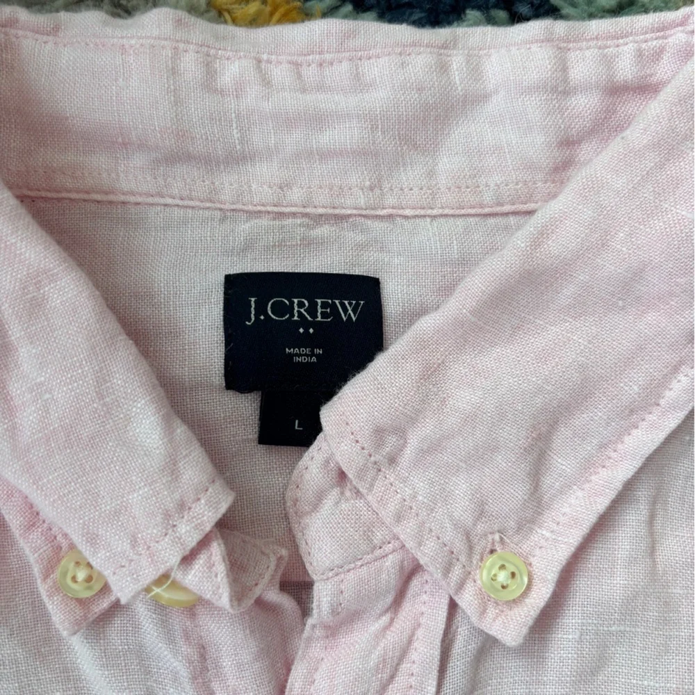 J.Crew 100% linen short sleeve button down mens large